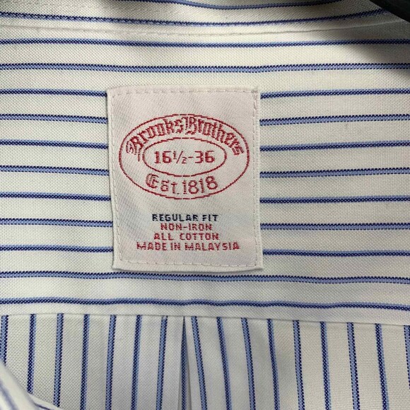 Brooks Brother Striped Shirt Regular Fit Size 16.5-36 Non-Iron (New) - Picture 4 of 8